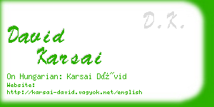 david karsai business card